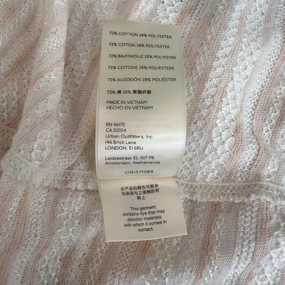 Free People Eloise Wrap Top Size M Tie Cropped Long Sleeve Striped Cotton Blend - Picture 8 of 10